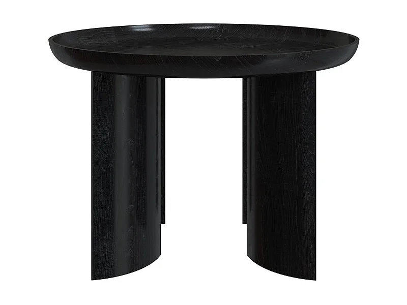 Mesa de centro redonda negra de madera de mango D60 cm - Blake
