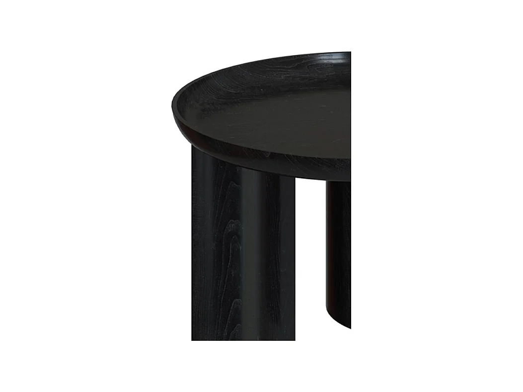 Mesa de centro redonda negra de madera de mango D60 cm - Blake