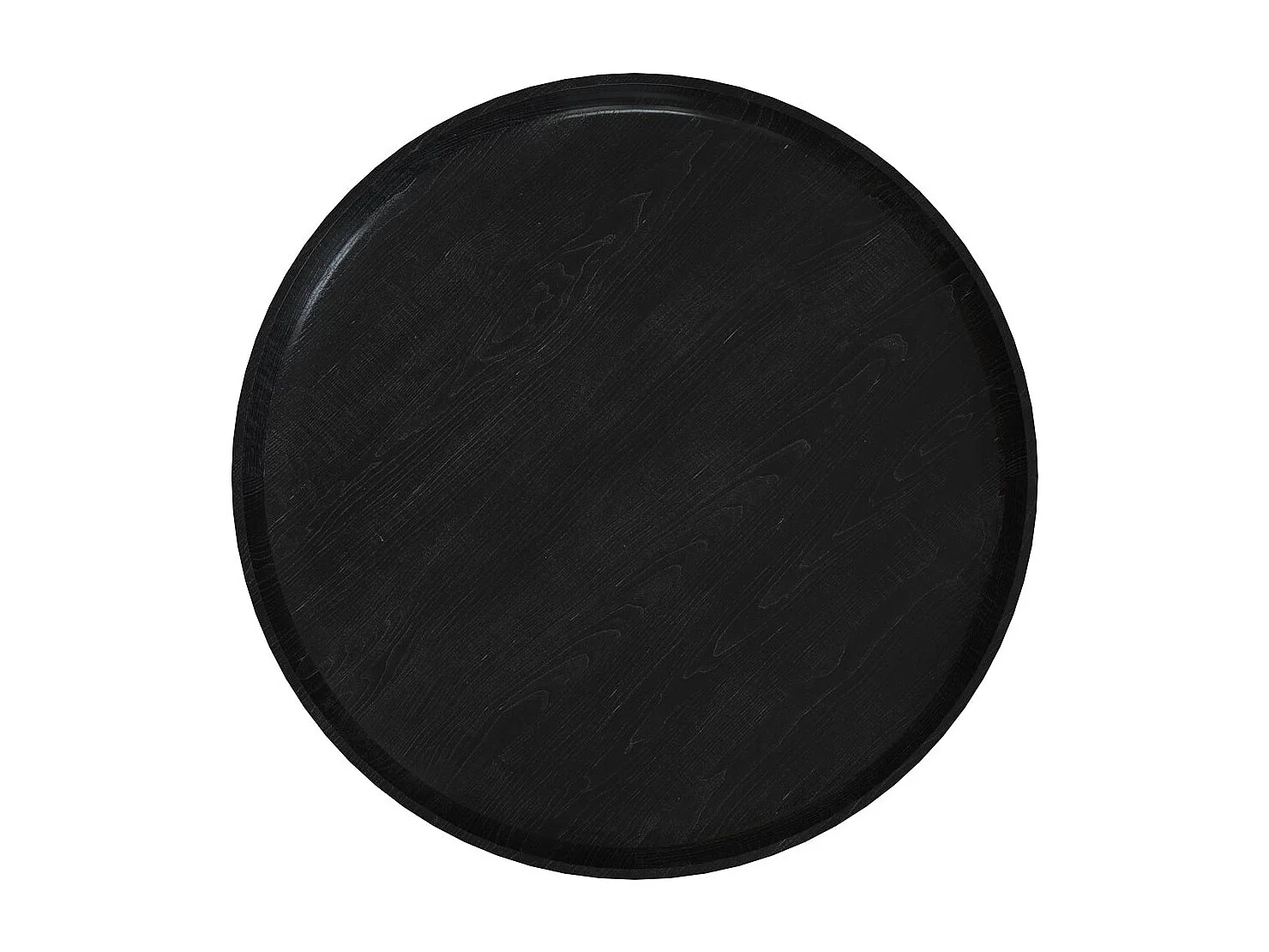 Tavolino rotondo nero in legno di mango D60 cm - Blake