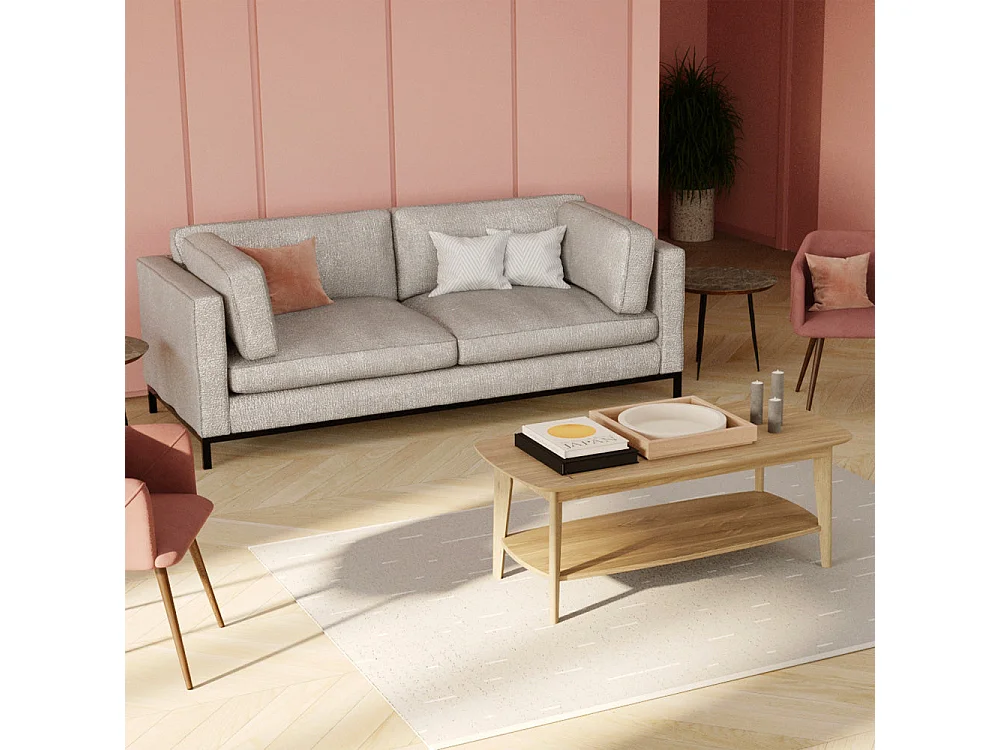 Tavolino rettangolare in legno chiaro - Sadi