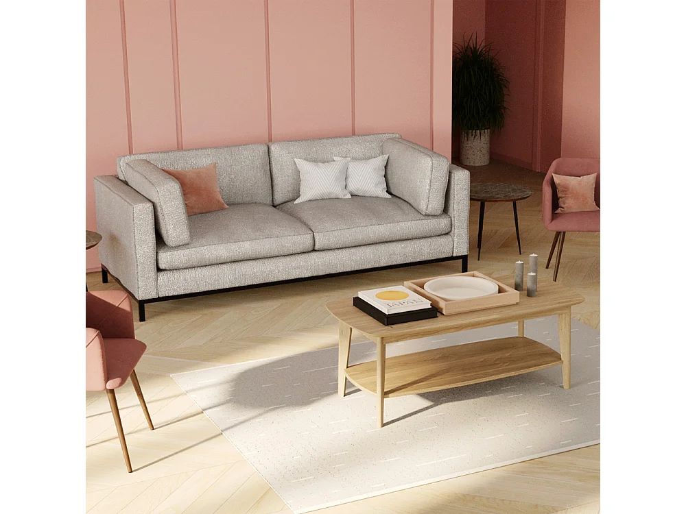 Table basse rectangulaire en bois clair - Sadi