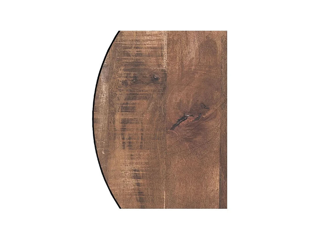 Tavolino rotondo in legno massiccio e metallo  90 cm - Tajy