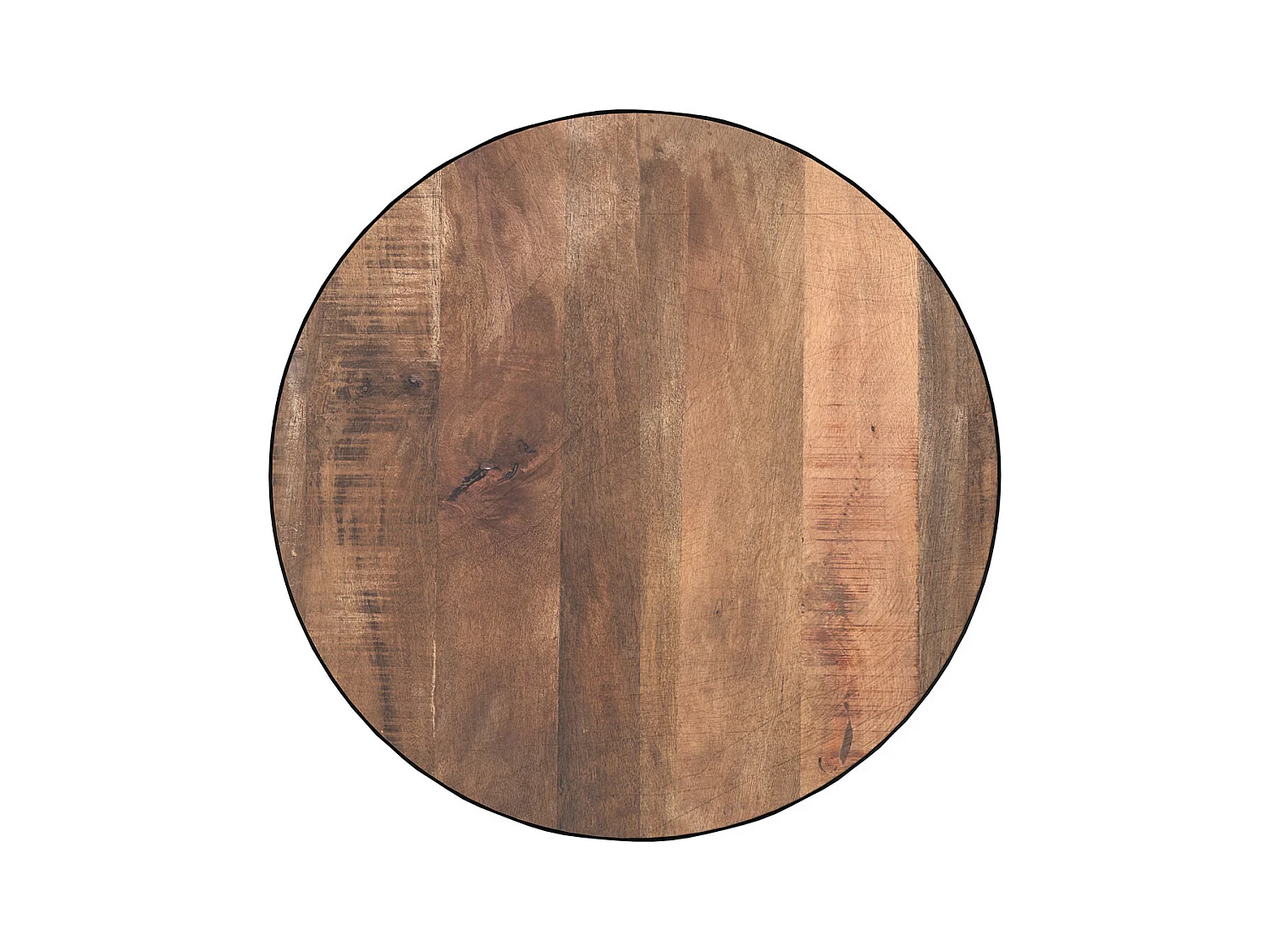 Tavolino rotondo in legno massiccio e metallo  90 cm - Tajy