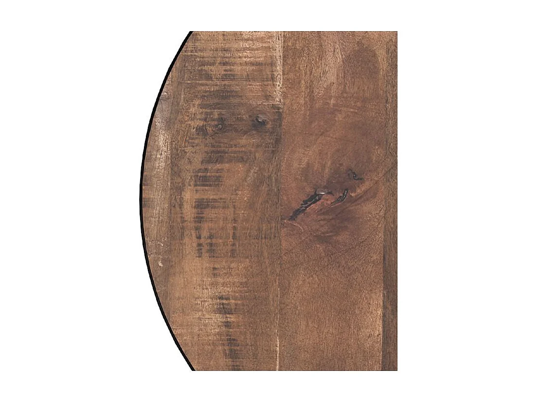 Table basse ronde en bois massif et métal D90 cm - Tajy