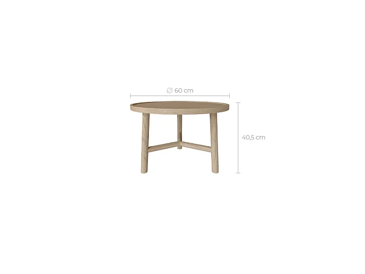 Mesa de centro redonda en madera de mindi D60cm - Paloma