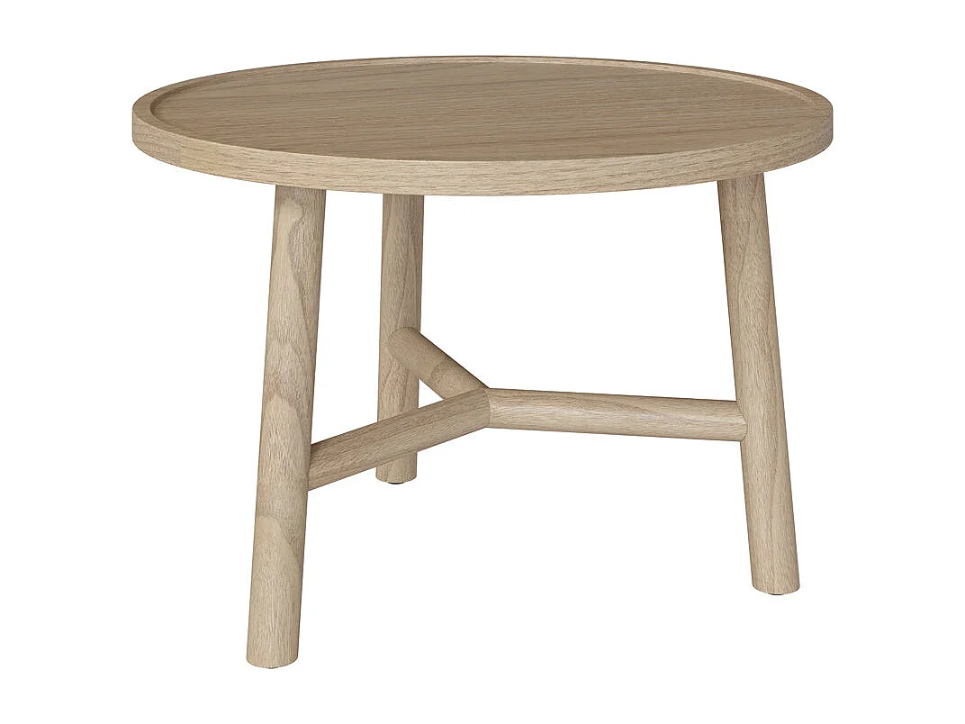 Mesa de centro redonda en madera de mindi D60cm - Paloma