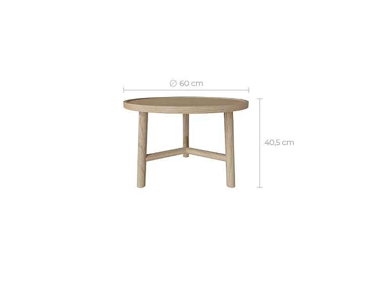 Mesa de centro redonda en madera de mindi D60cm - Paloma