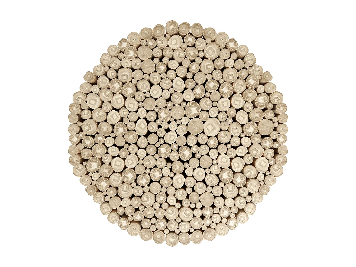 Table basse de jardin ronde en rondins de teck D70 cm - Imani