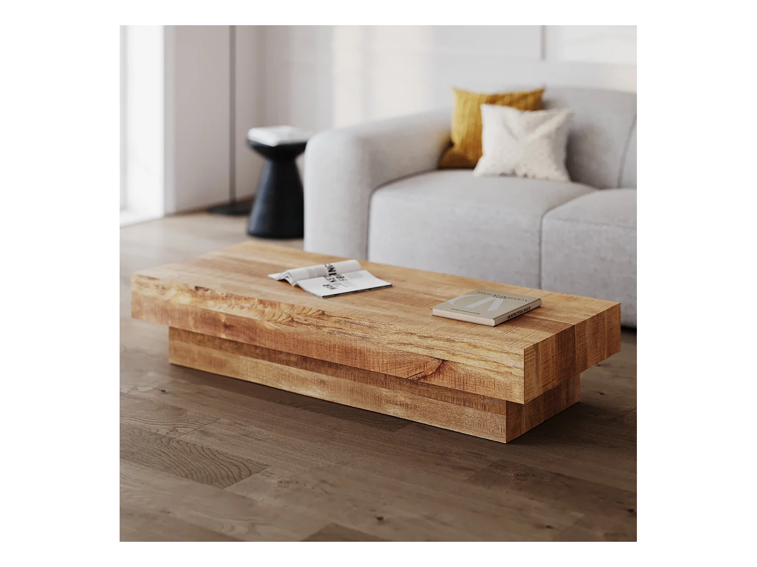 Mesa de centro rectangular de madera de mango - Aréto