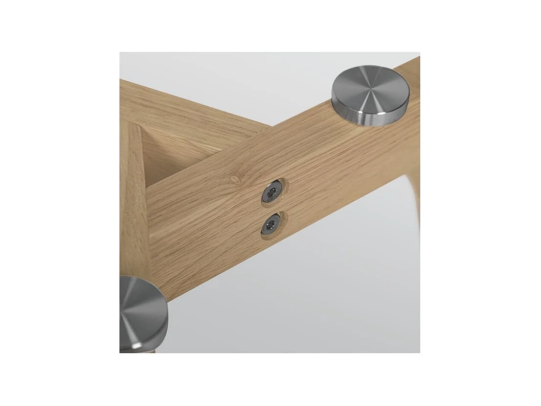 Tables basses rondes en verre et bois d'hévéa (lot de 2) - Vénus