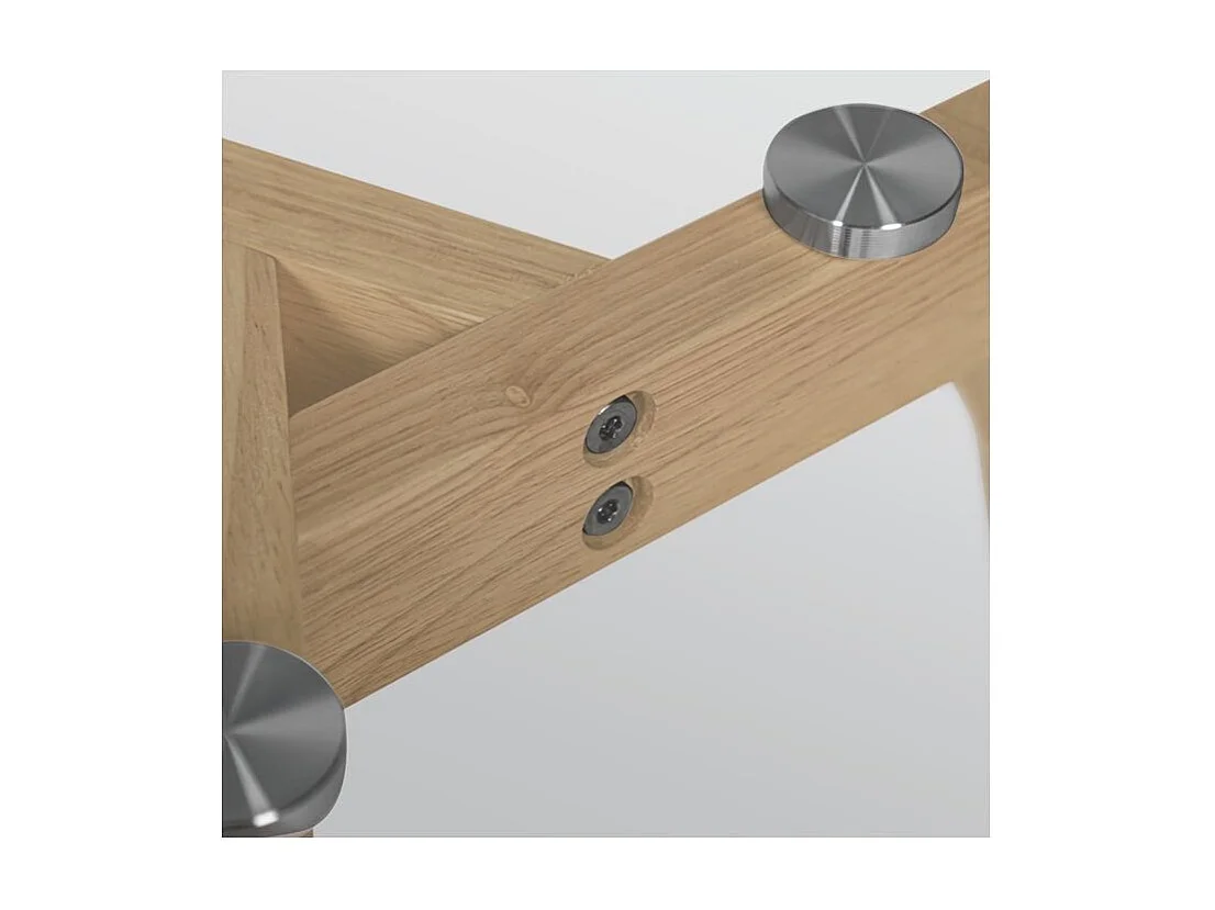 Mesas de centro redondas de cristal y madera de caucho (juego de 2) - Vénus