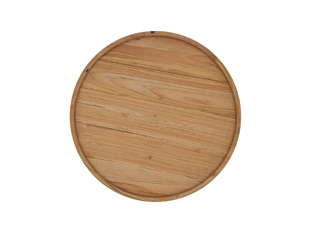 Table basse ronde en bois de teck recyclé D70 cm - Oly