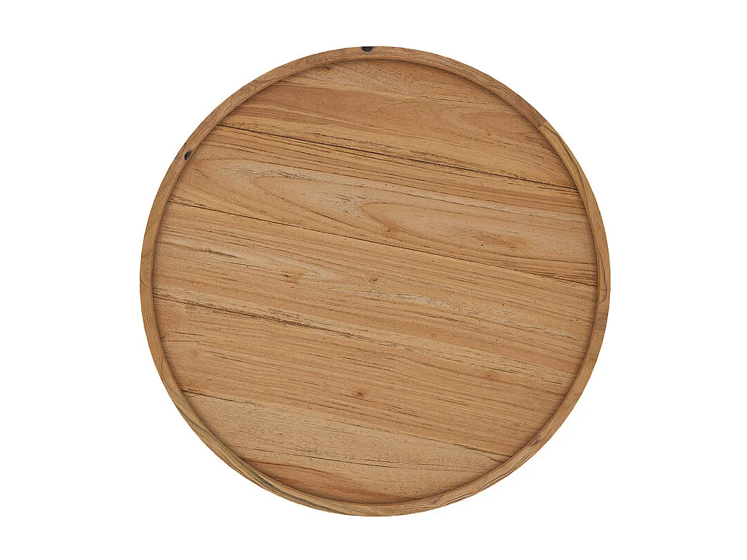 Table basse ronde en bois de teck recyclé D70 cm - Oly