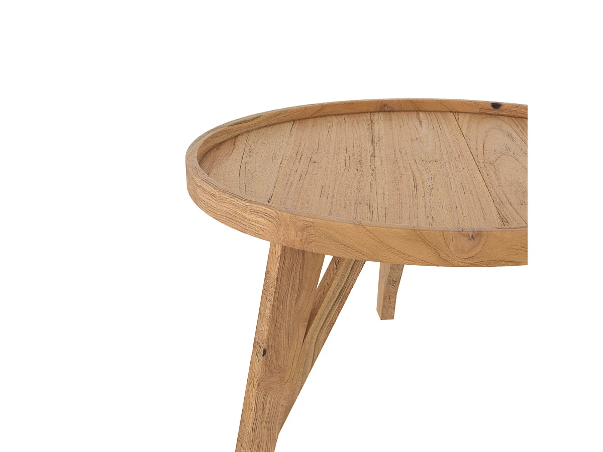 Mesa de centro redonda en madera de teca recuperada D70 cm - Oly