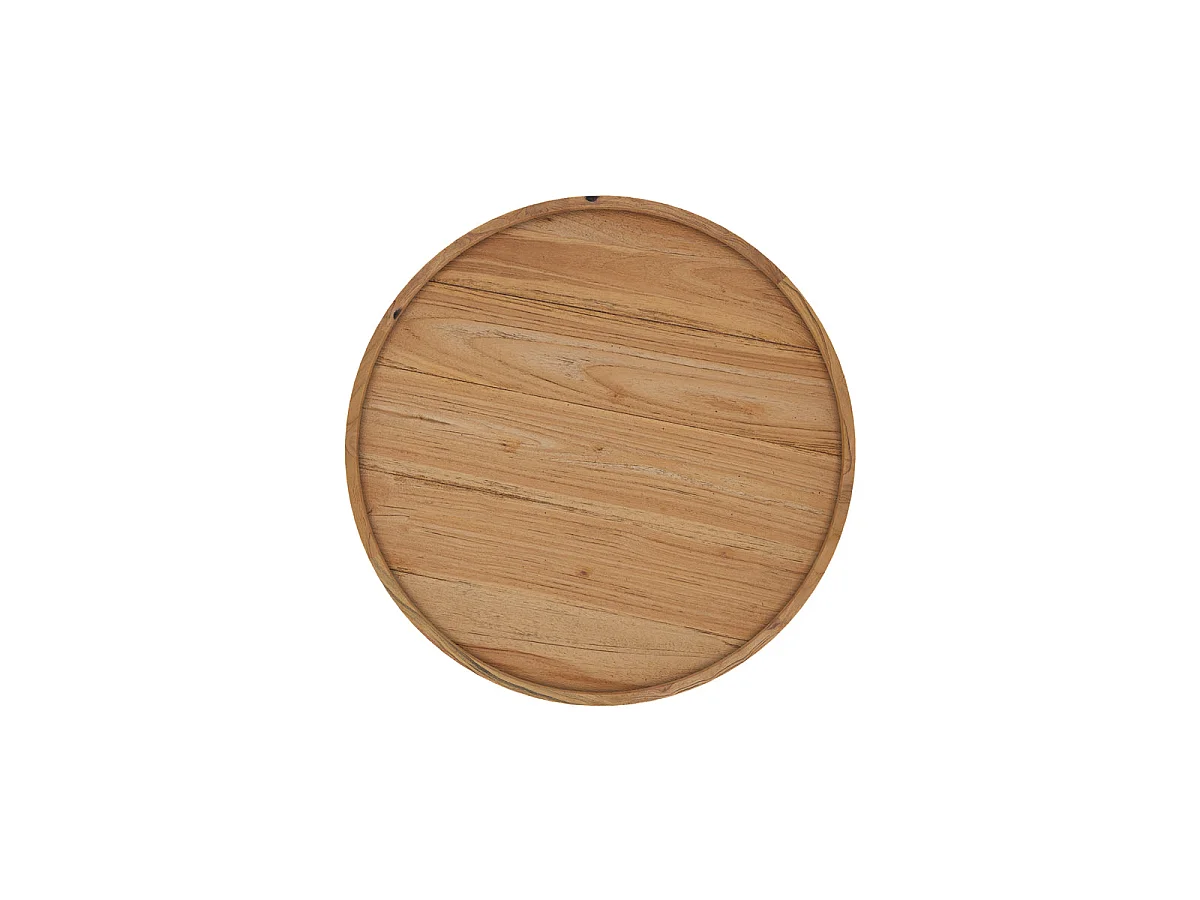 Mesa de centro redonda en madera de teca recuperada D70 cm - Oly