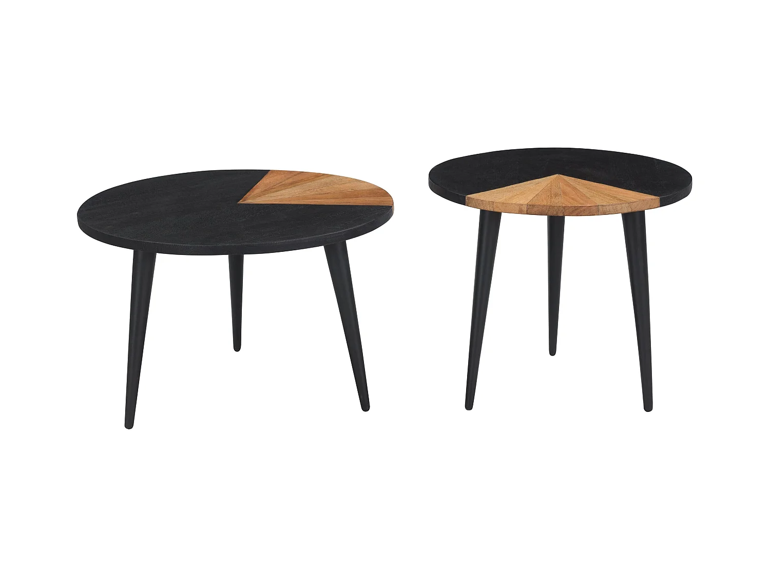 Juego de 2 mesas de centro redondas de madera de acacia - Binôme