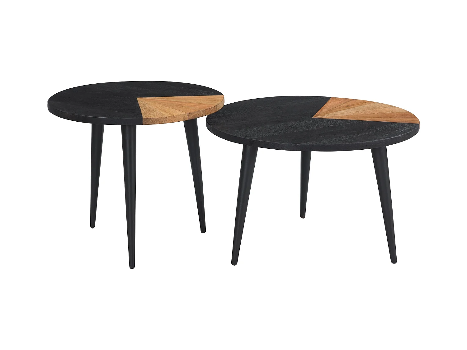 Juego de 2 mesas de centro redondas de madera de acacia - Binôme
