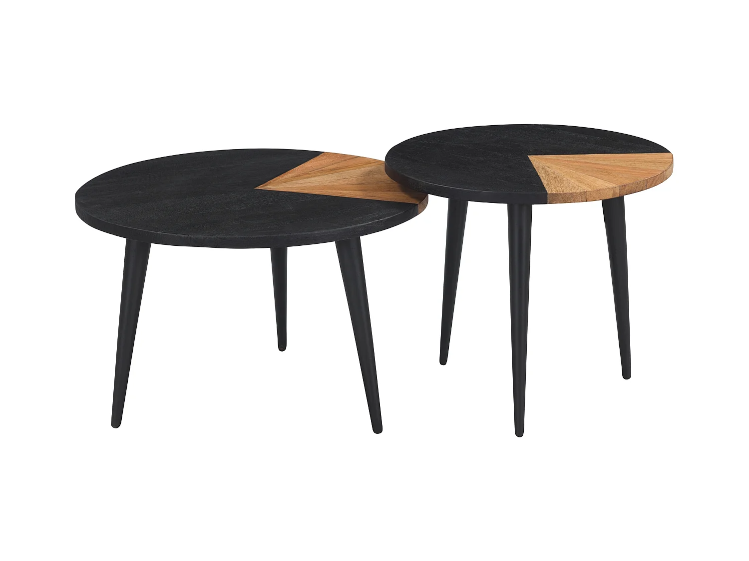 Set de 2 tables basses rondes en bois d'acacia - Binôme