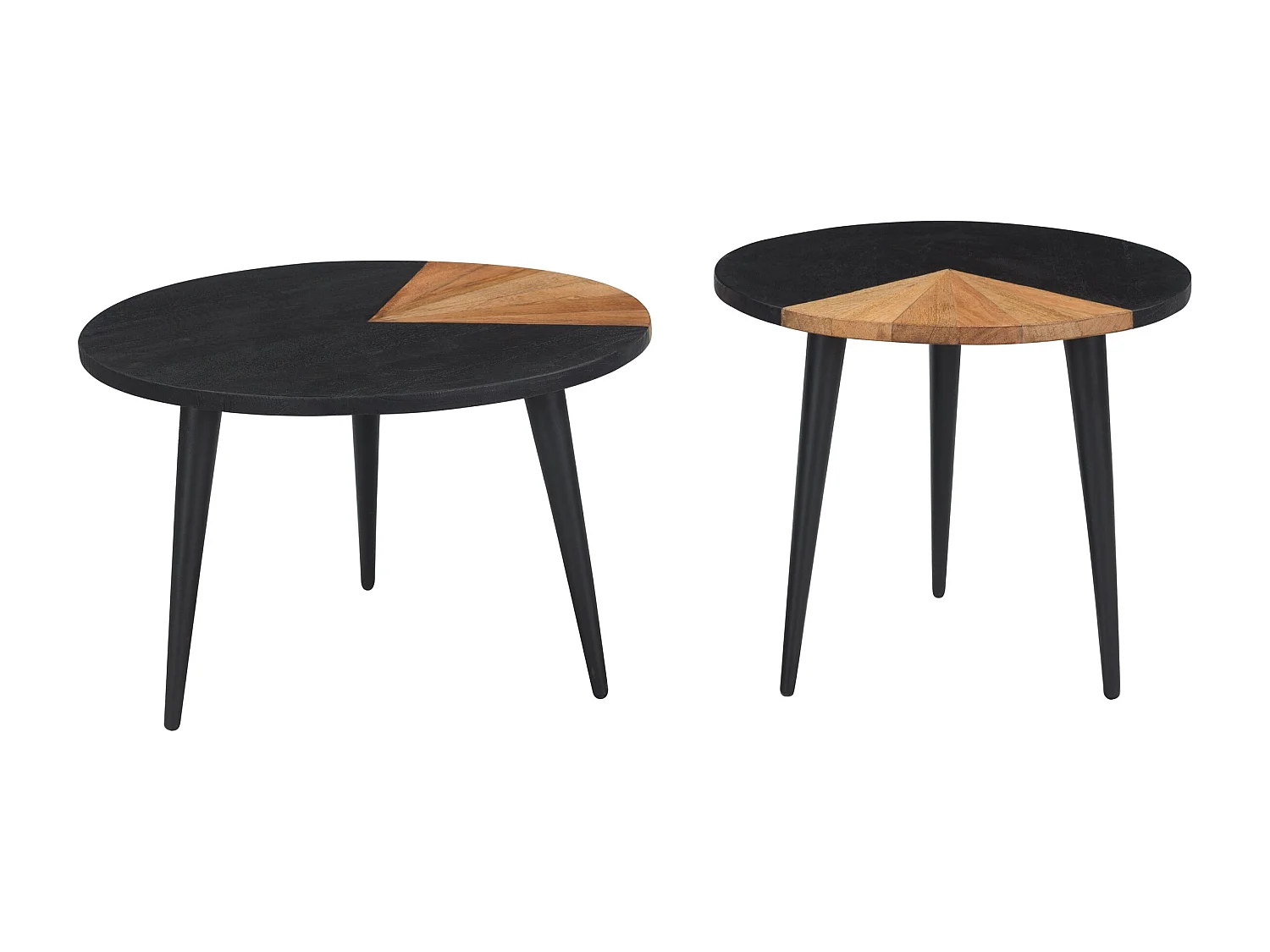 Set de 2 tables basses rondes en bois d'acacia - Binôme