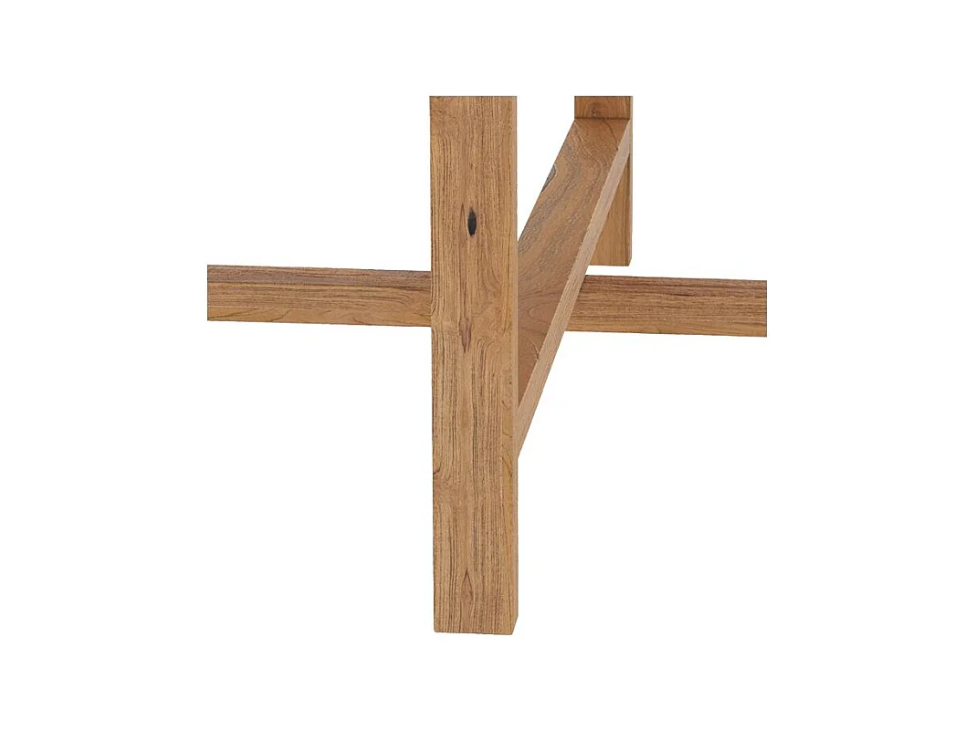 Table basse ronde en bois de teck recyclé D70 cm - Kouma