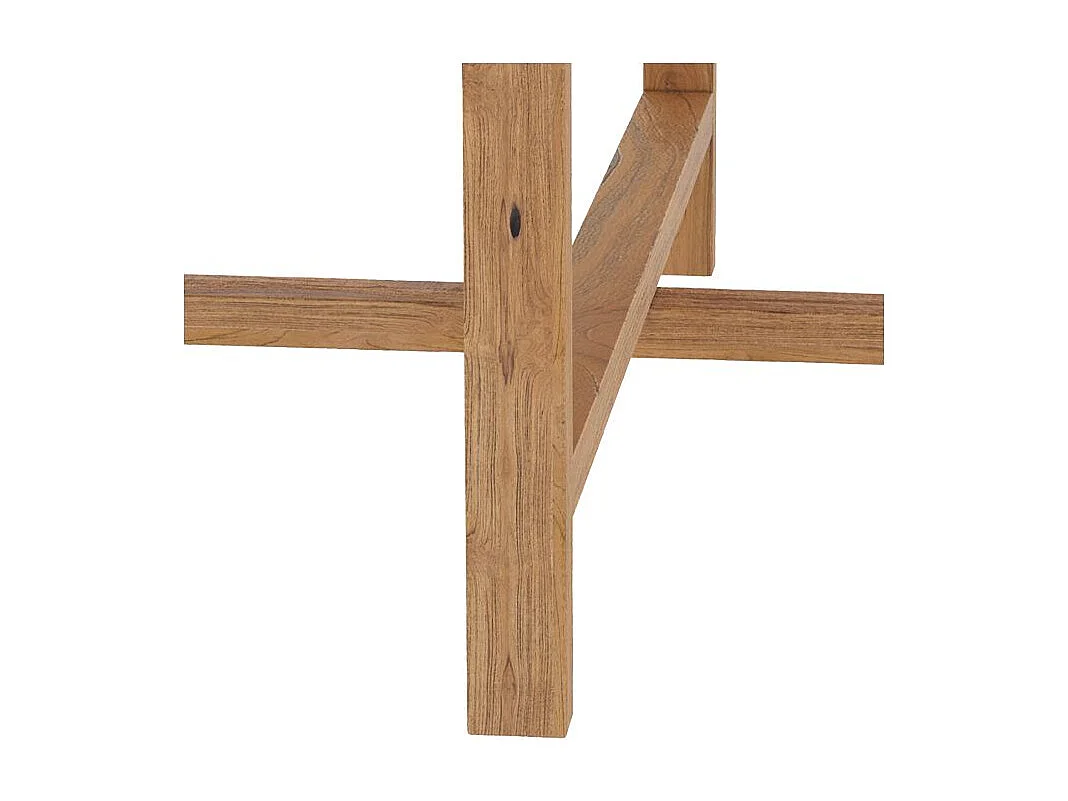 Table basse ronde en bois de teck recyclé D70 cm - Kouma