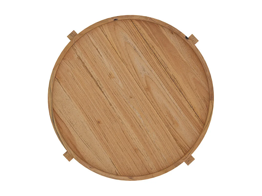Mesa de centro redonda en madera de teca recuperada D70 cm - Kouma