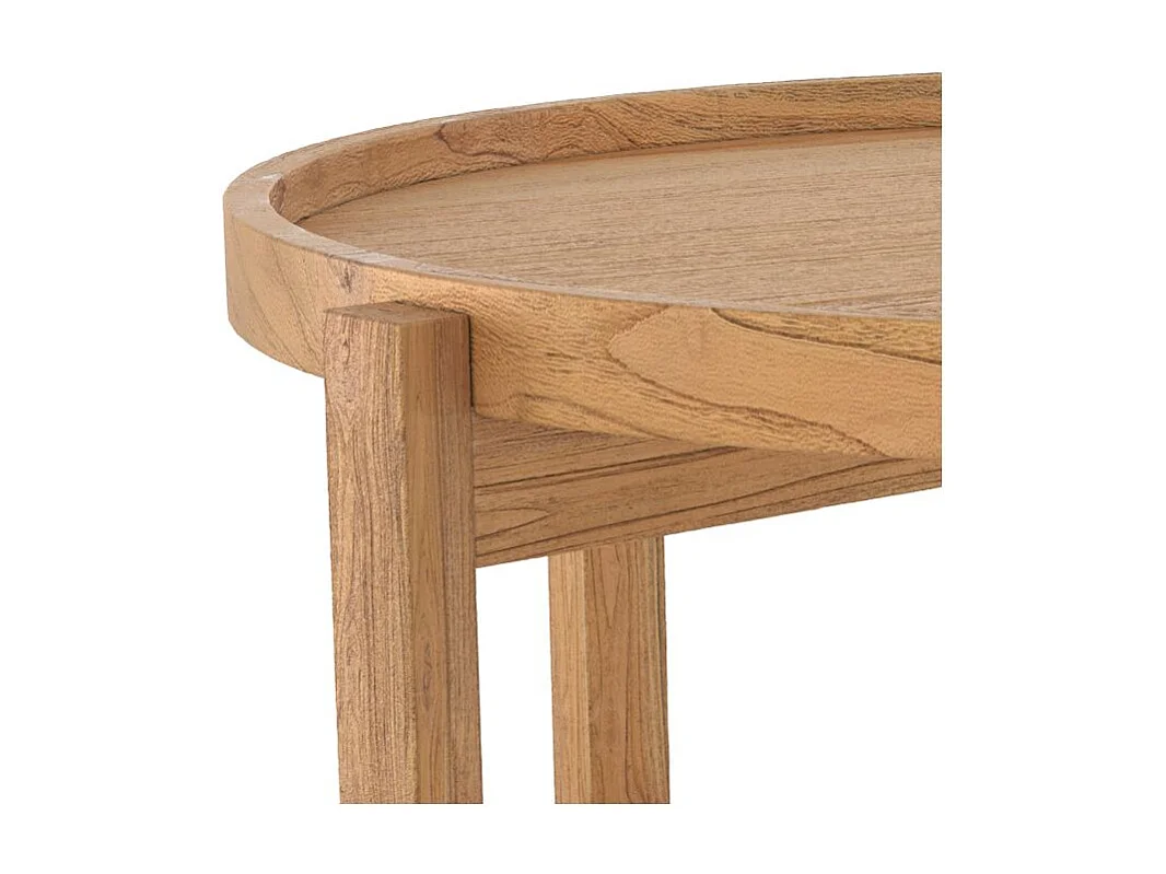 Mesa de centro redonda en madera de teca recuperada D70 cm - Kouma