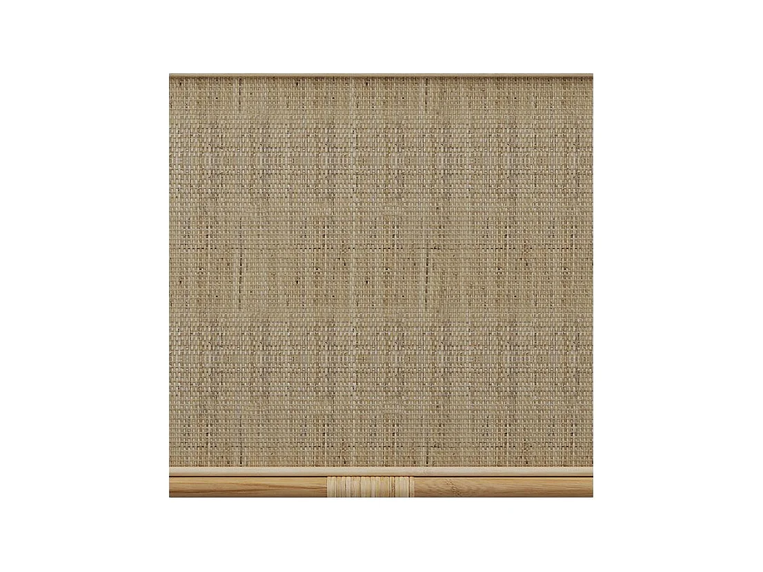 Table basse avec étagères en rotin naturel - Marthe