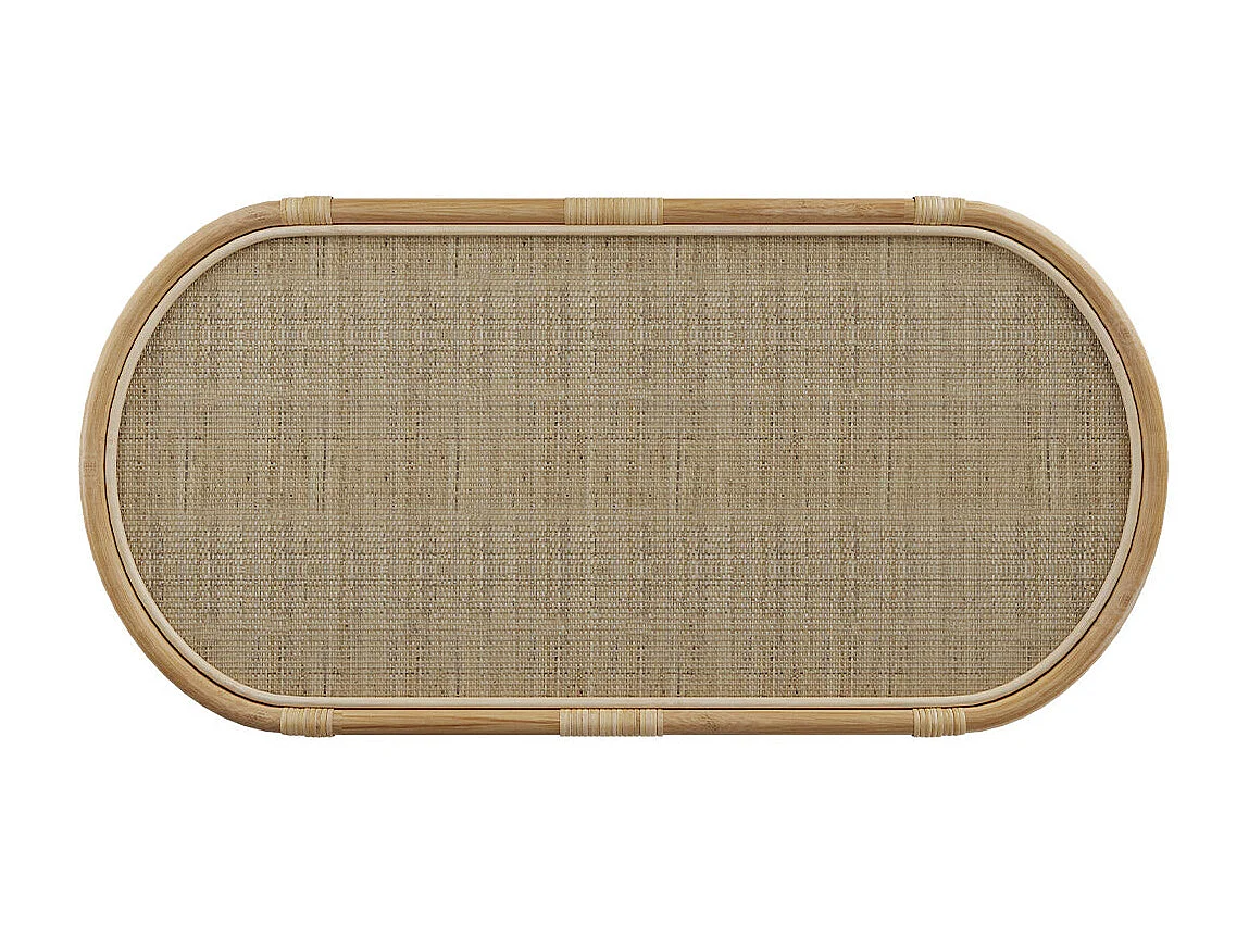 Table basse avec étagères en rotin naturel - Marthe