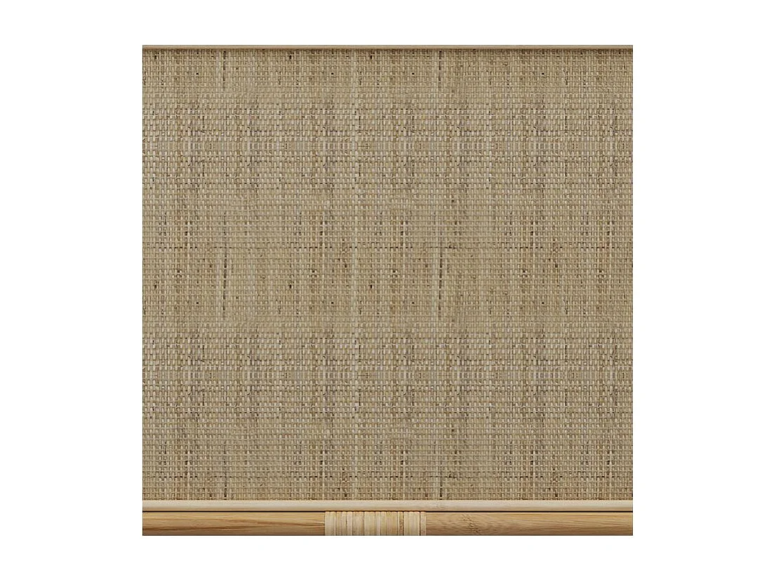 Table basse avec étagères en rotin naturel - Marthe