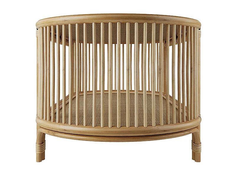 Table basse avec étagères en rotin naturel - Marthe