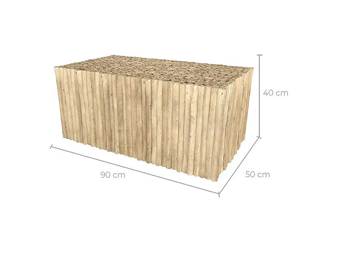Table basse de jardin  rectangulaire 90x50cm en teck - Imani