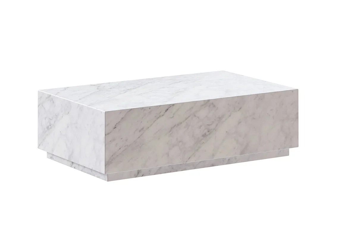 Table basse rectangulaire en marbre blanc - Izaé