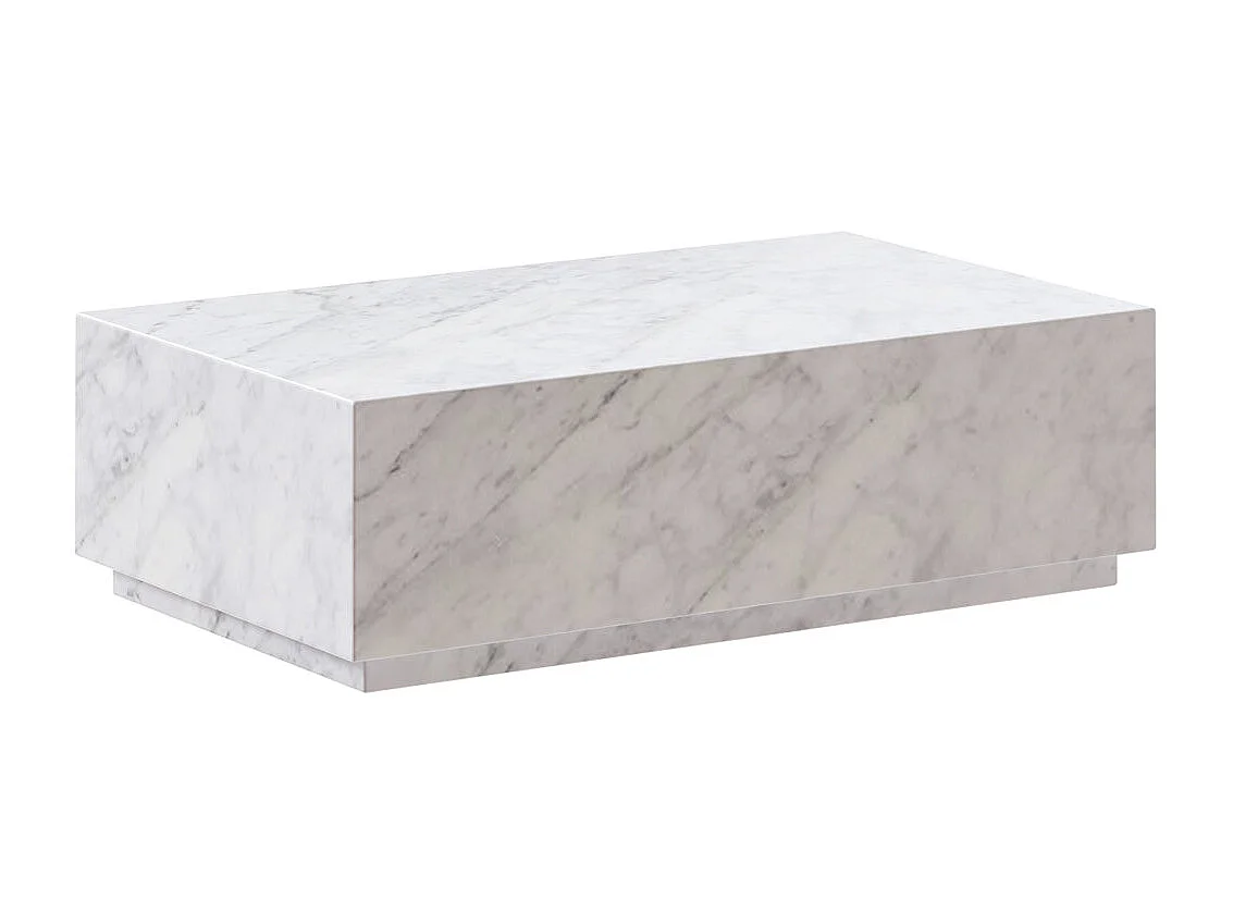 Mesa de centro rectangular de mármol blanco - Izaé
