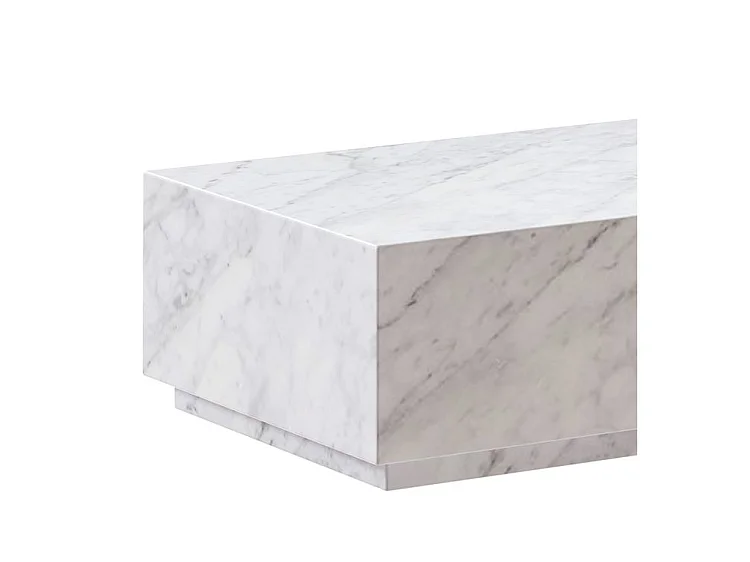 Mesa de centro rectangular de mármol blanco - Izaé