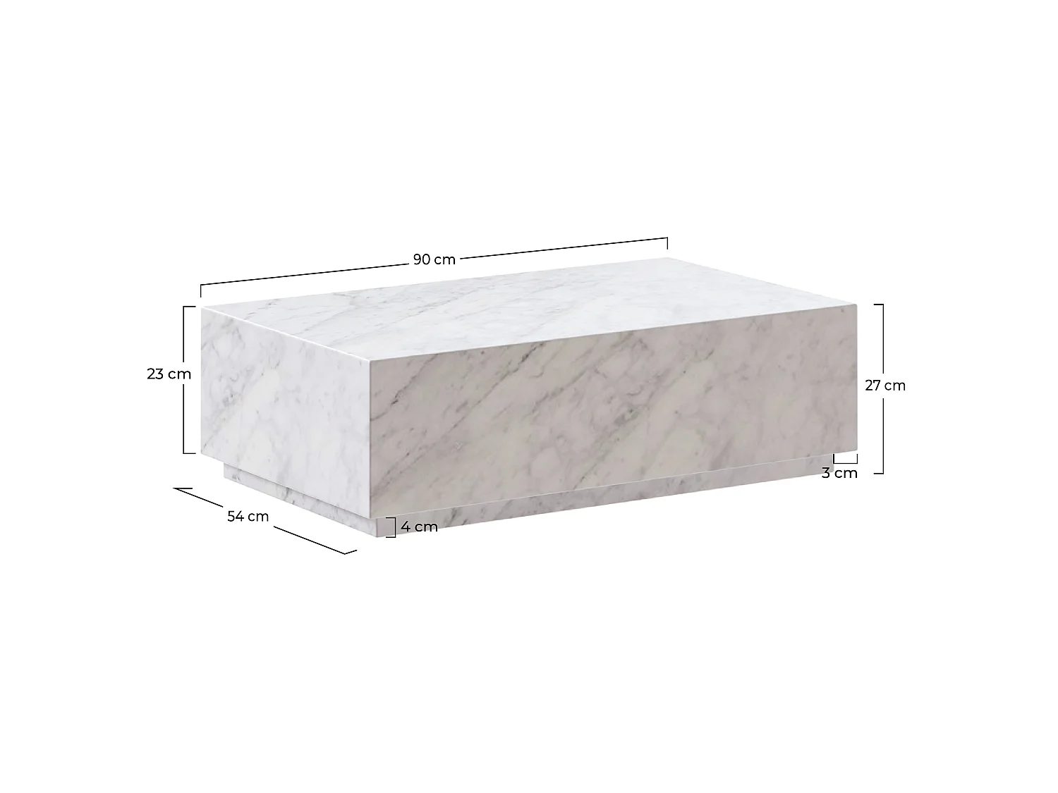 Tavolino rettangolare in marmo bianco - Izaé