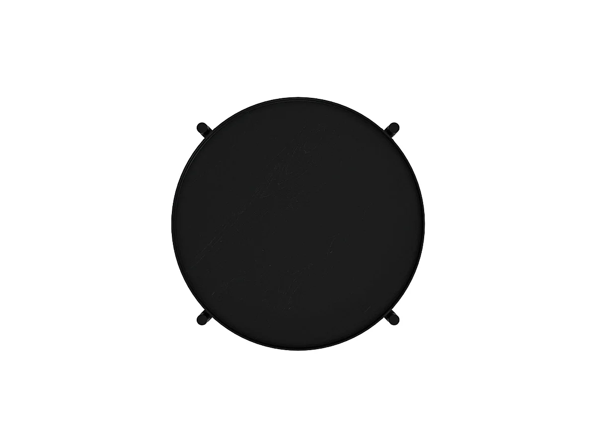 Mesa de centro de madera en mindi negra y caña D49 cm - Lukut