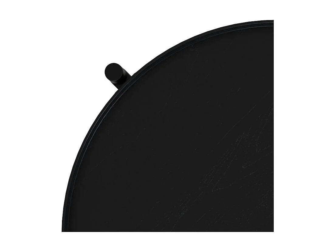 Mesa de centro de madera en mindi negra y caña D49 cm - Lukut