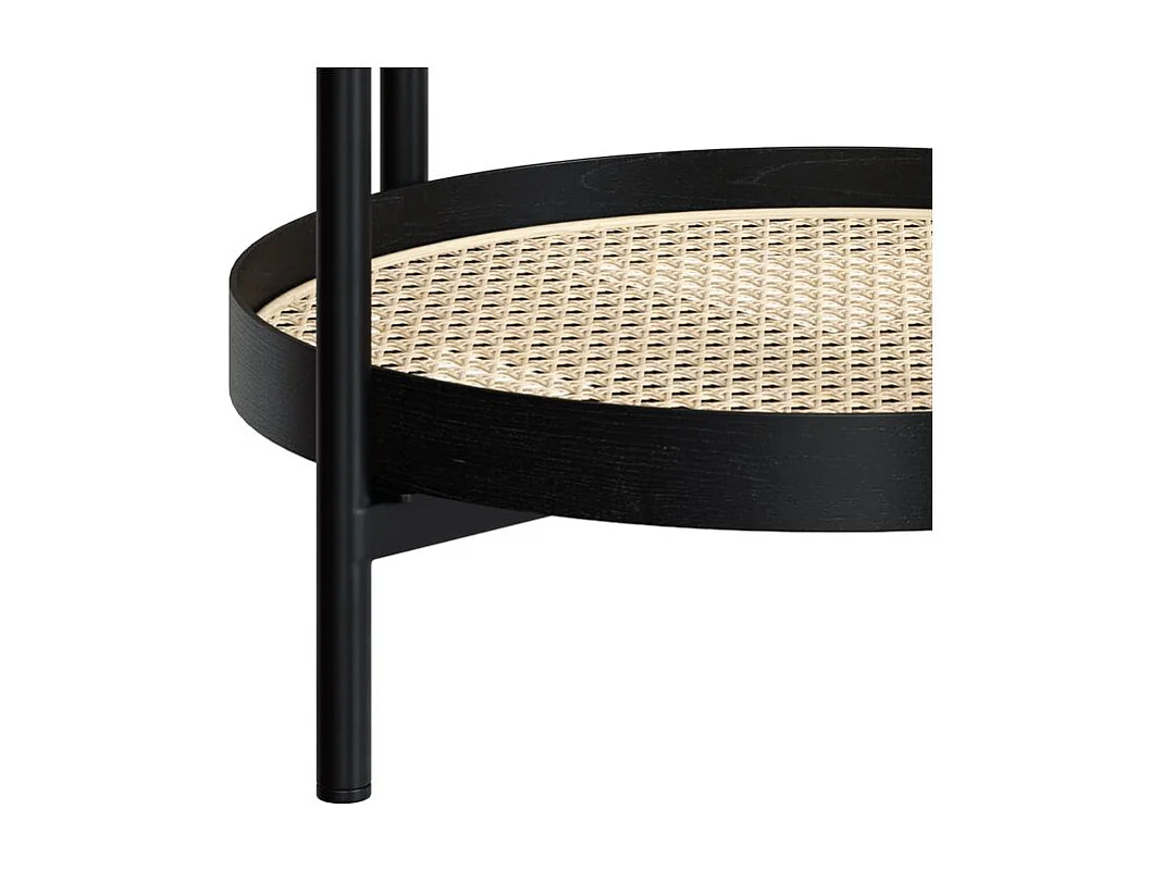 Mesa de centro de madera en mindi negra y caña D49 cm - Lukut