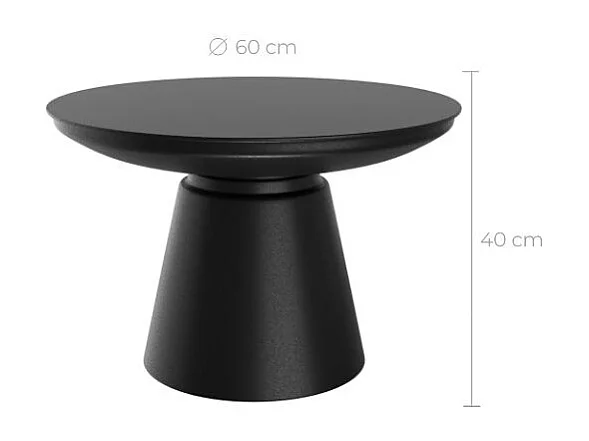 Mesa de centro redonda de metal negro D60 cm - Gomez