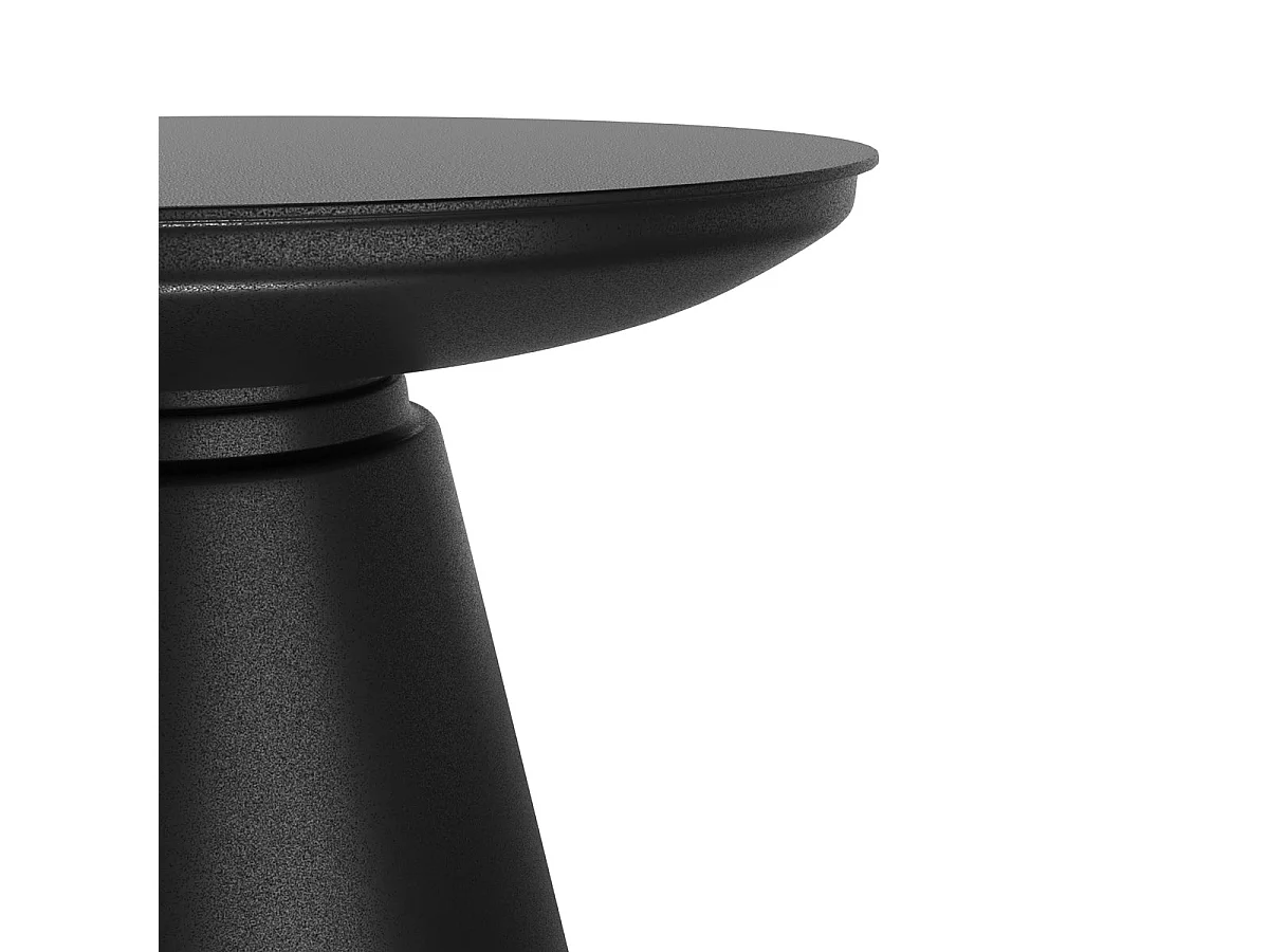 Mesa de centro redonda de metal negro D60 cm - Gomez