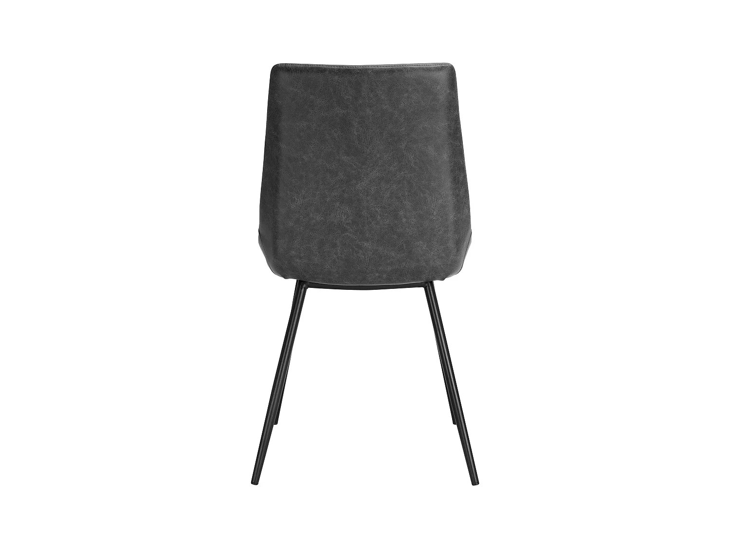 Lot de 2 chaises en cuir synthétique gris foncé - Austin