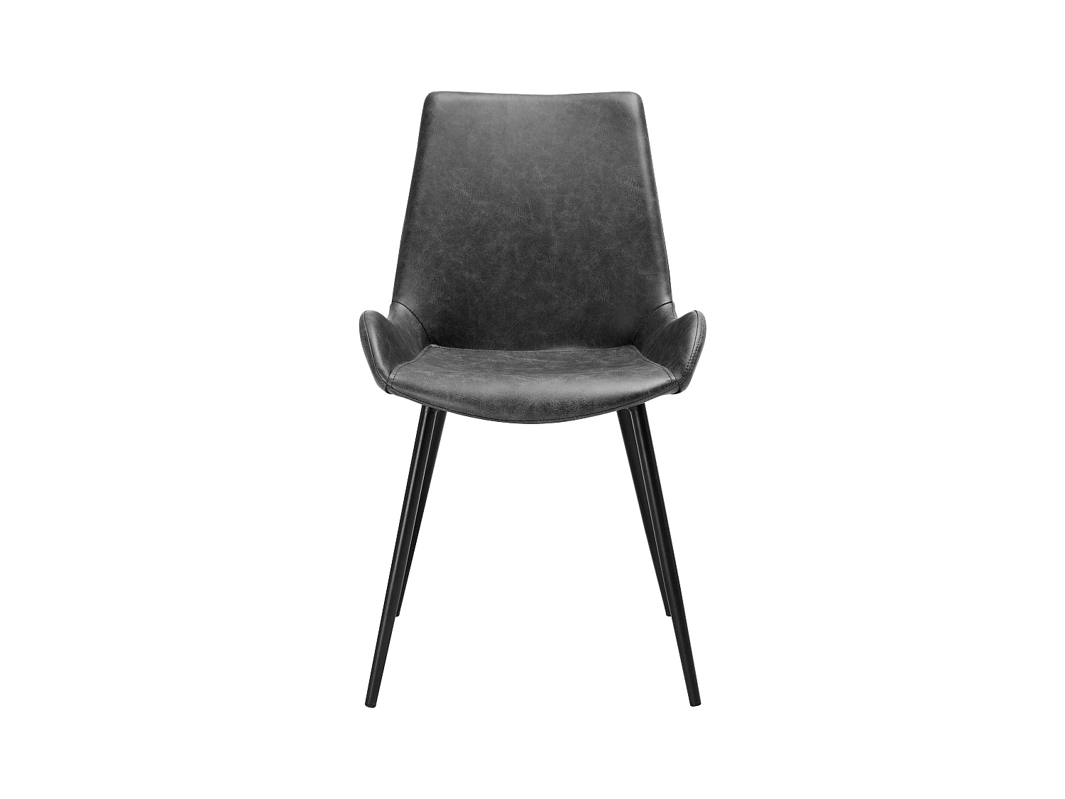 Lot de 2 chaises en cuir synthétique gris foncé - Austin