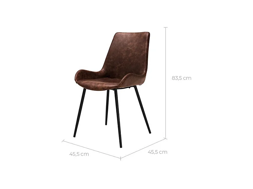 Lot de 2 chaises en cuir synthétique marron - Austin