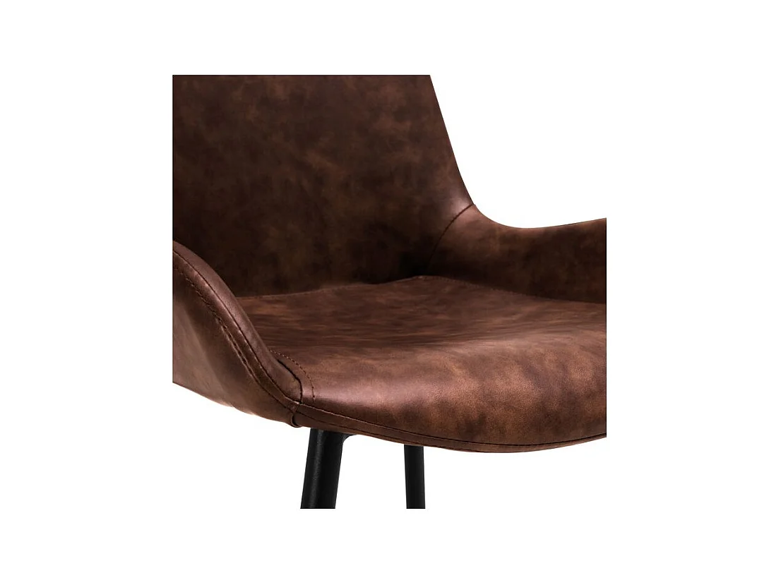 Lot de 2 chaises en cuir synthétique marron - Austin