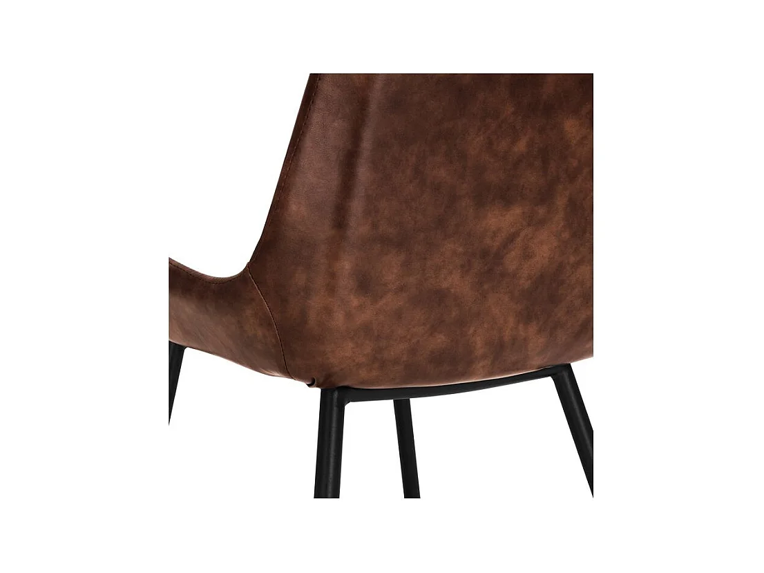 Lot de 2 chaises en cuir synthétique marron - Austin