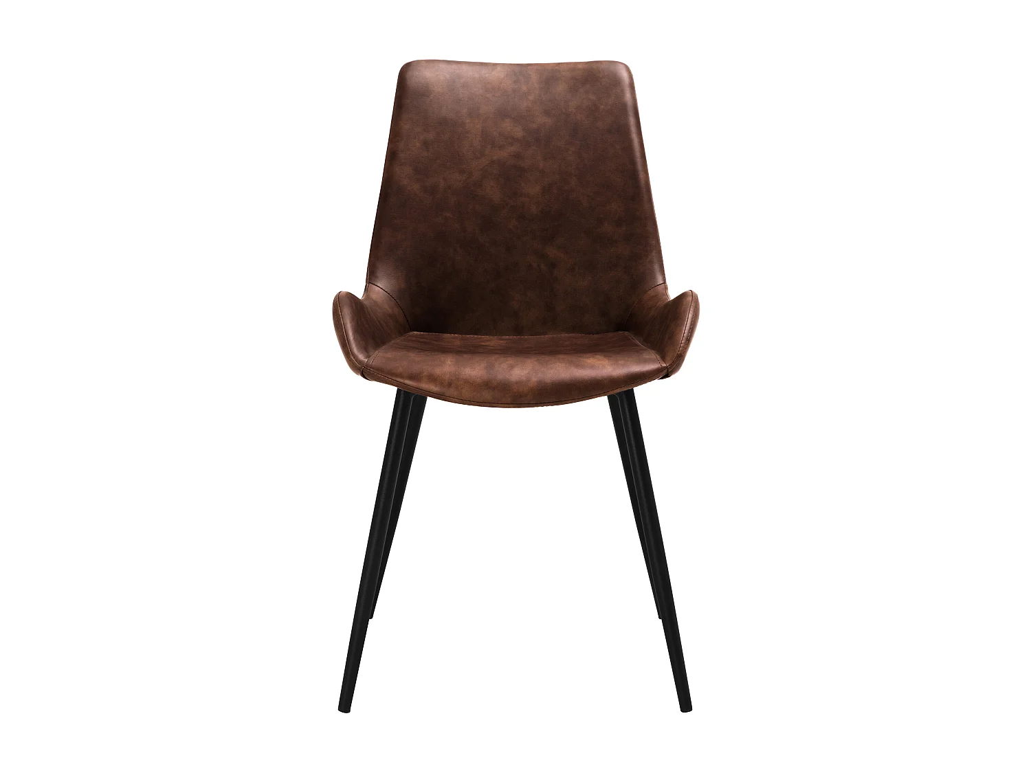 Lot de 2 chaises en cuir synthétique marron - Austin