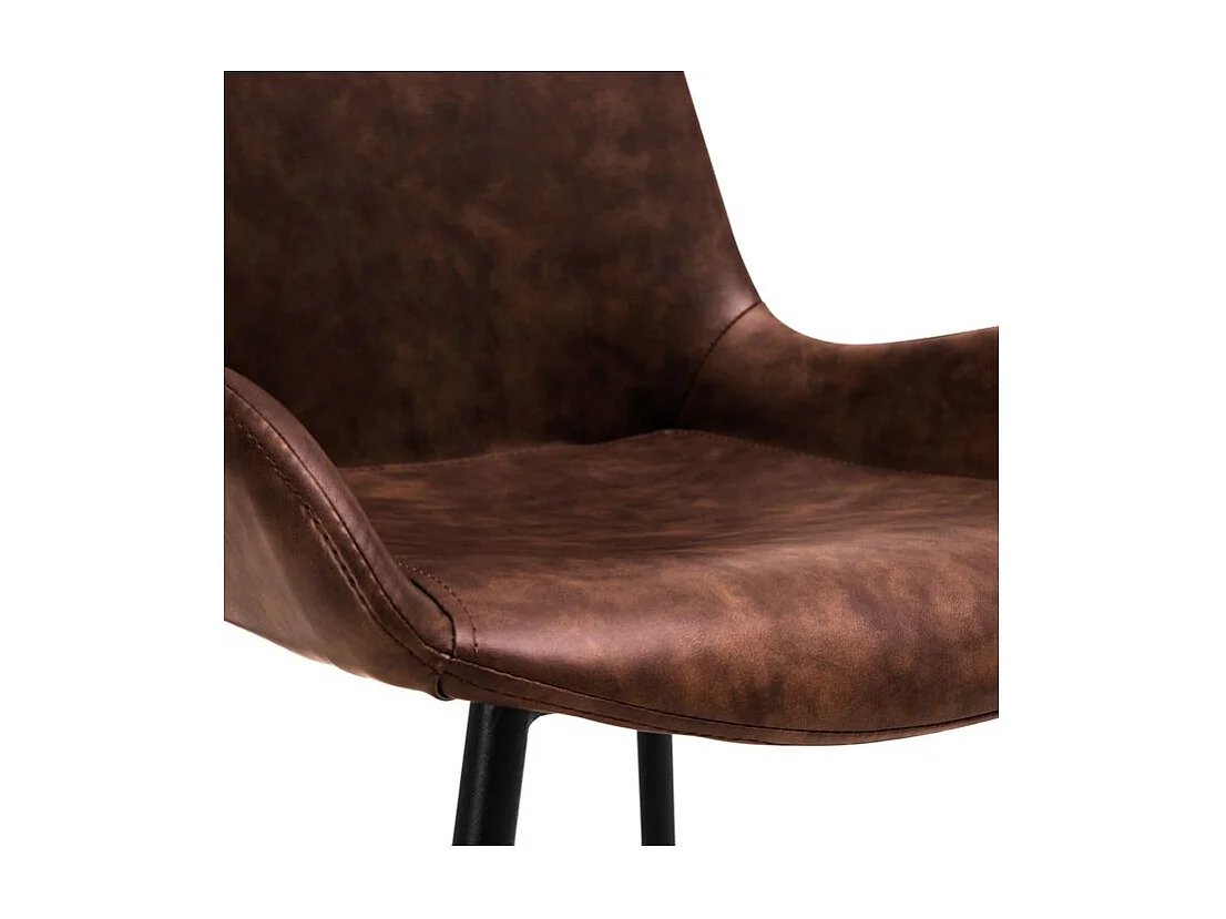 Lot de 2 chaises en cuir synthétique marron - Austin