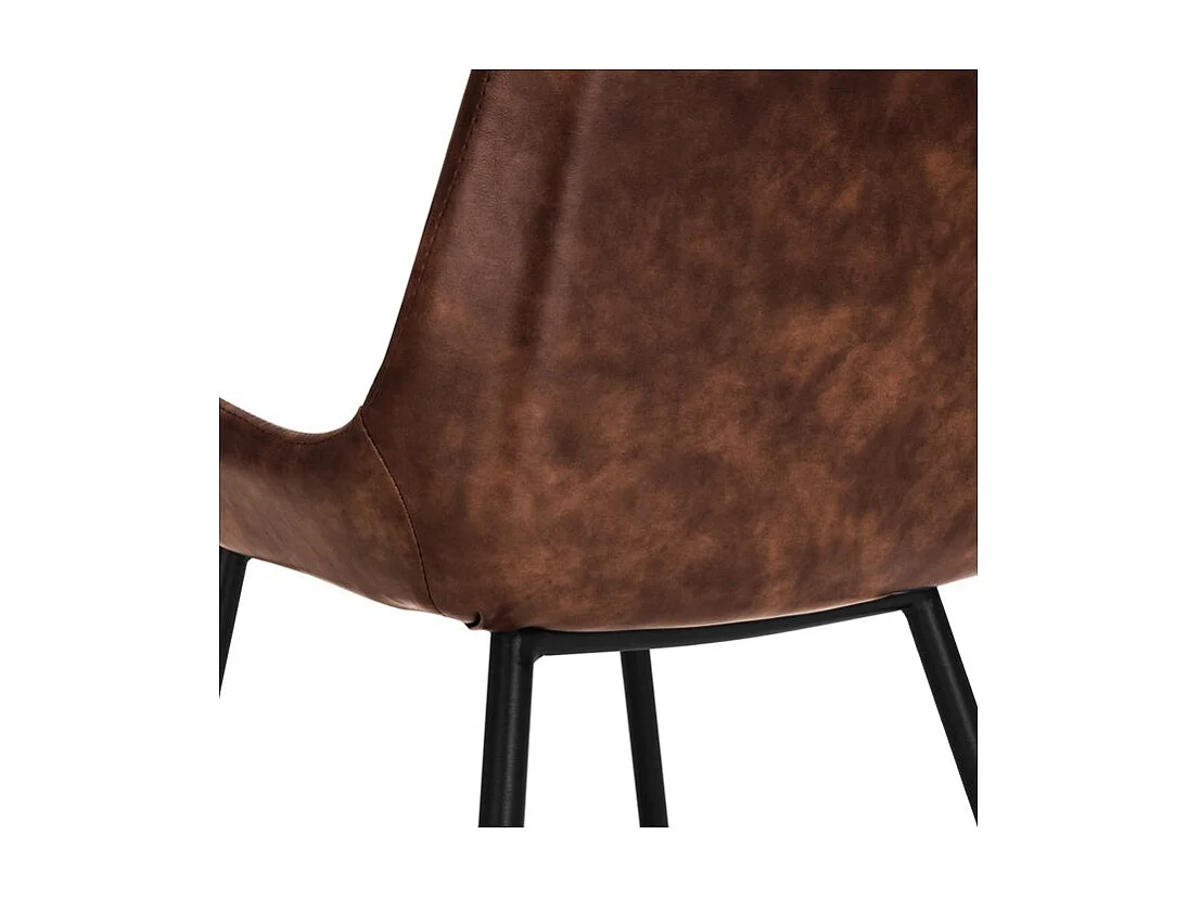 Lot de 2 chaises en cuir synthétique marron - Austin