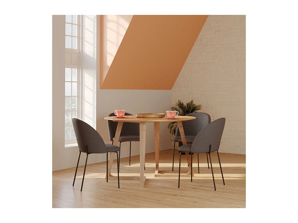 Set di 2 sedie in tessuto grigio scuro - Karl